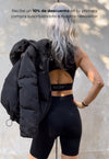 Top yoga mujer marca NOY (not only yoga) modelo HERA sin costuras tono negro black lava 